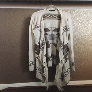 Forever21 Aztec Print Fringe Cardigan